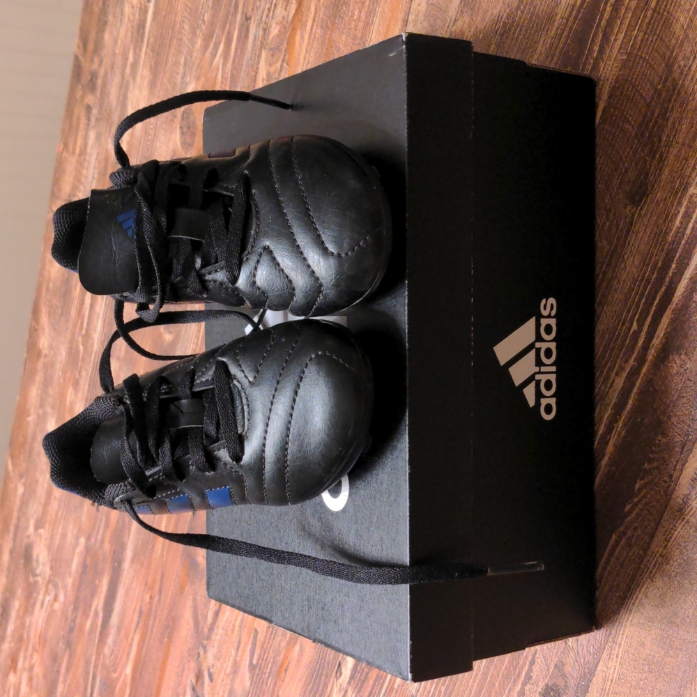 Black and Blue Adidas Soccer Cleats